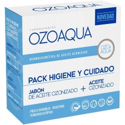 OZOAQUA PACK HIGIENE Y CUIDADO 1 ENVASE 15 ML ACEITE OZONIZADO + 1 ENVASE 100 G JABON DE ACEITE